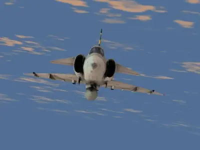 JA 37D Viggen Low-poly 3D model