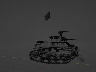 US Army WW2 M5 Stuart Tank 3D model