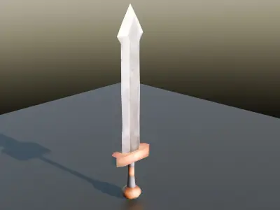 Low poly Fantasy Medieval Sword Low-poly 3D model