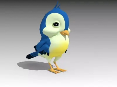 Bird Toon Low-poly 3D model