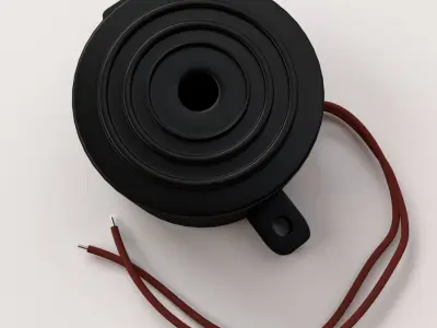 Buzzer speaker with wires 3D model