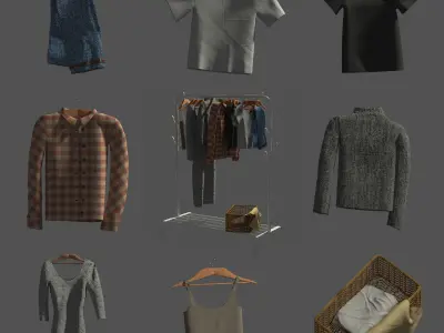 Set of clothes 3D model purchase