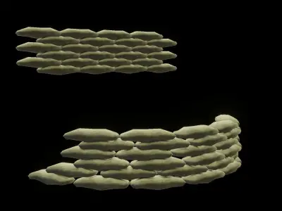 Sandbags Free low-poly 3D model