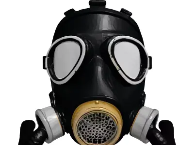 Dented Steel Gas Mask 3D model