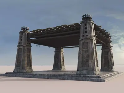 Environment Set structure in middle of page 3D model