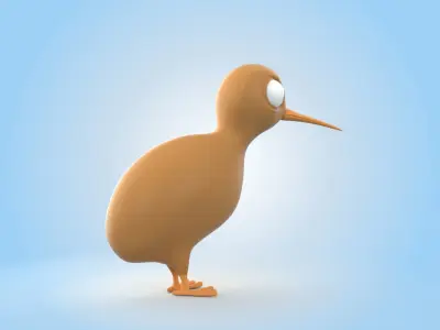 Cartoon kiwi 3D model