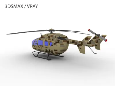 UH-72 LAKOTA Low-poly 3D model