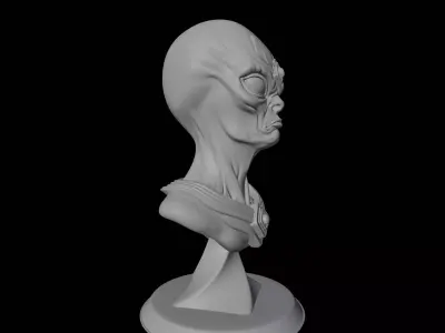 Alien God Bust Sculpture Cosmic Deity Figure 3D print model