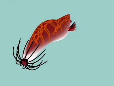 the killer of squid jig Low-poly 3D model