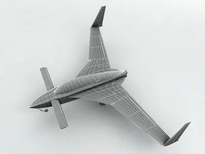 Long-EZ Rocket Racer Aircraft Low-poly 3D model