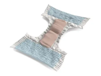 Adult Open Incontinence Diaper Medical Clothing 3D model