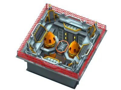 isometrical bomb torpedo launcher upgrade 02 Low-poly 3D model