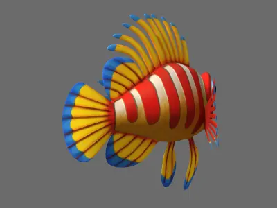 Cartoon Fish04 Rigged 3D model