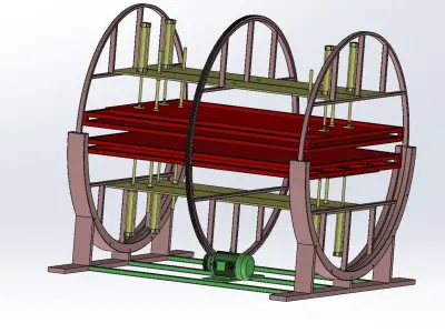 Double - station rotating conveyor 3D model