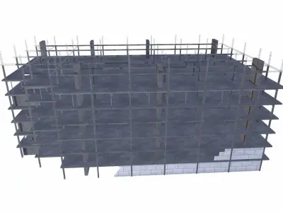 Construction Building Low-poly 3D model