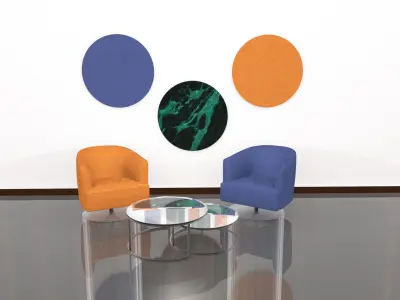 Circle Acustic Panel Free 3D model