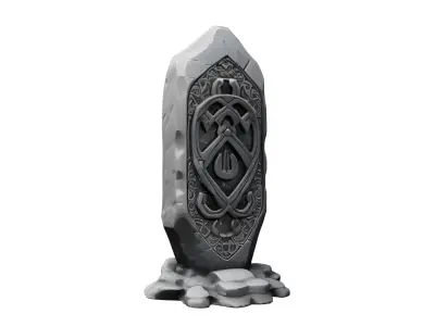 Low poly fantasy runestone Low-poly 3D model