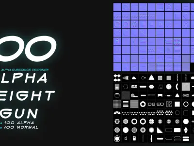 100 Alpha Height And Normal For Gun  hardsurface vol01 Texture