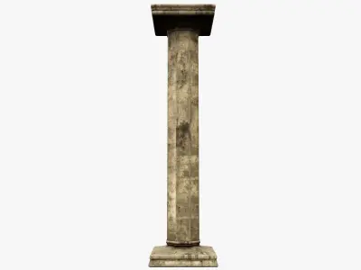 Column old Low-poly 3D model