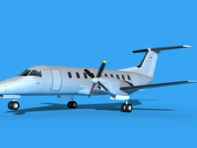 Embraer EMB120 Unmarked White 3D model