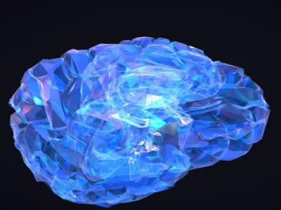 Brain Roentgen Low Polygon Art Medical Low-poly 3D model