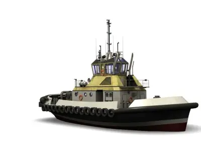 Tugboat Low-poly 3D model