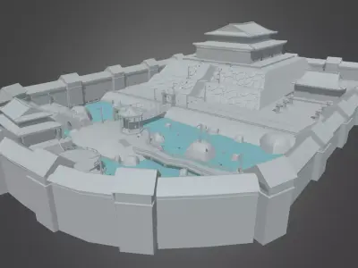 Japanese Temple Scene 3D model