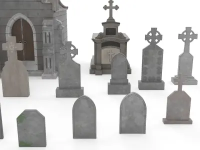 Medieval Cemetery 3D model