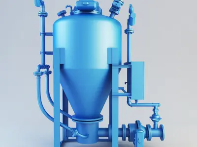 Outlet conical pump Low-poly 3D model