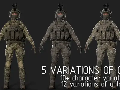 US Soldier GAME READY Low-poly 3D model