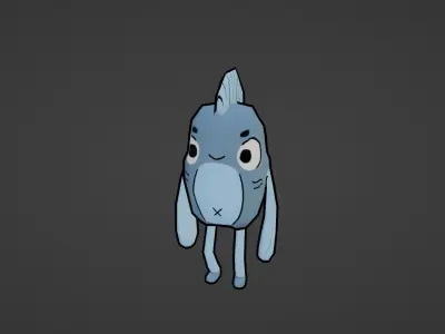 TEXTURED AND ANIMATED CUTE FISH Low-poly 3D model