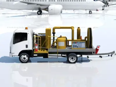 isuzu hidrant type airport fuel truck Low Poly Blank Low-poly 3D model