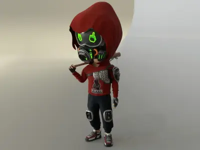 Hacker Boy Low-poly 3D model