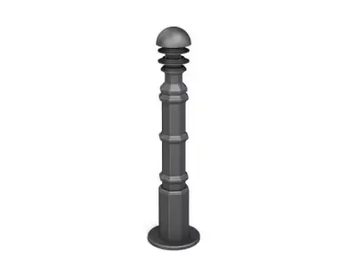 Round Black Pedestal With Vertial Columns 3D model