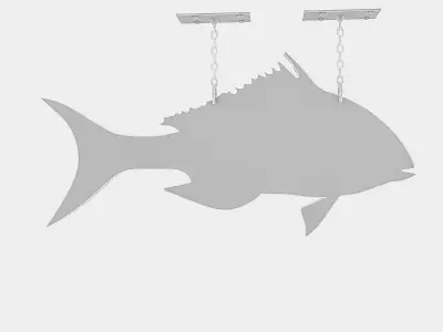 fishing sign 02 Low-poly 3D model
