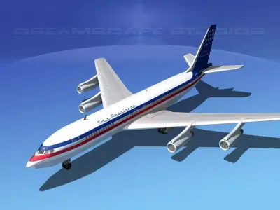 Boeing 707 Tour Americana 3D model
