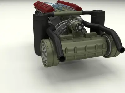 T-34 Engine and Transmission 3D model