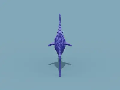 Voxel Swordfish Low-poly 3D model