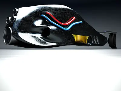 Space grenade gun Low-poly 3D model