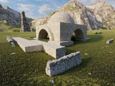 fireplace-Historical temple-place of worship 3D model