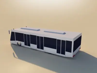 Cartoon Low Poly Airport Bus Low-poly 3D model