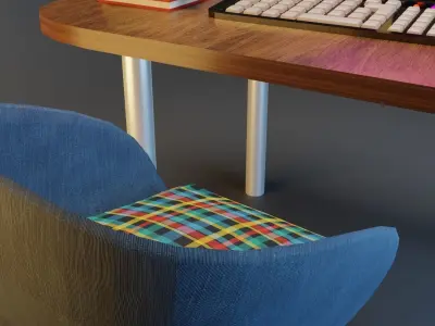 Desk and Chair Free low-poly 3D model