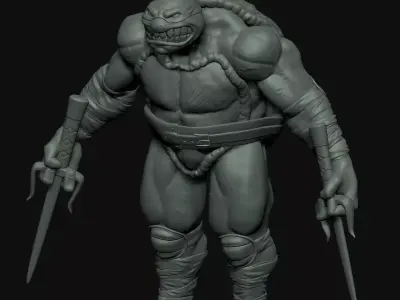 TMNT Turtle Raphael with Sais 3D print model