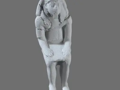 Pharaoh ancient egyptian statue Low-poly 3D model