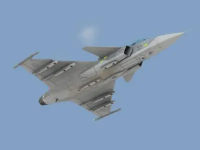 JAS 39C Gripen Low-poly 3D model