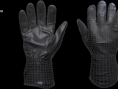 Tactical Gloves 044 Low-poly 3D model