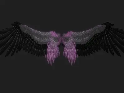 Fantasy Wing Rigged 3D model