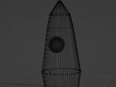 Low poly 3d model of a rocket Low-poly 3D model
