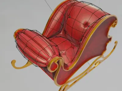 Santa sleigh 3D model