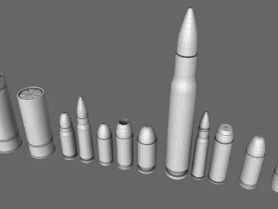 Munition Collection different bullets 3D model